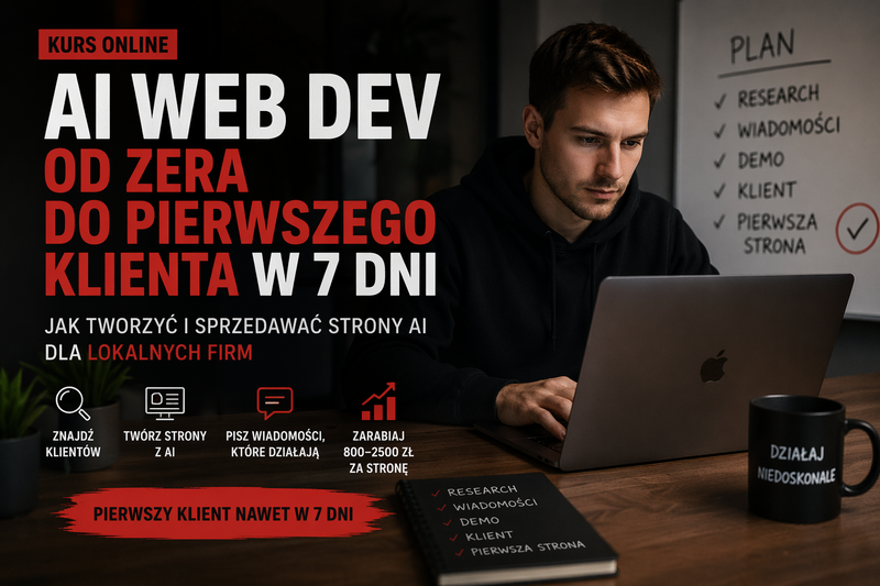 AI Web Dev: Od Zera do Pierwszego Klienta w 7 Dni Jak tworzyć i sprzedawać strony internetowe AI dla lokalnych firm